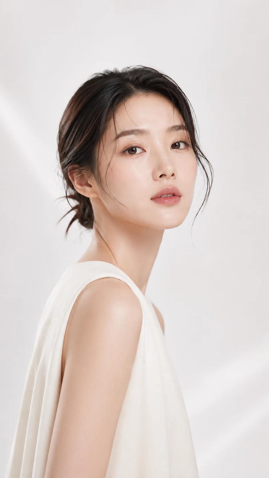 Cosmetics campaign model adapted for 9:16